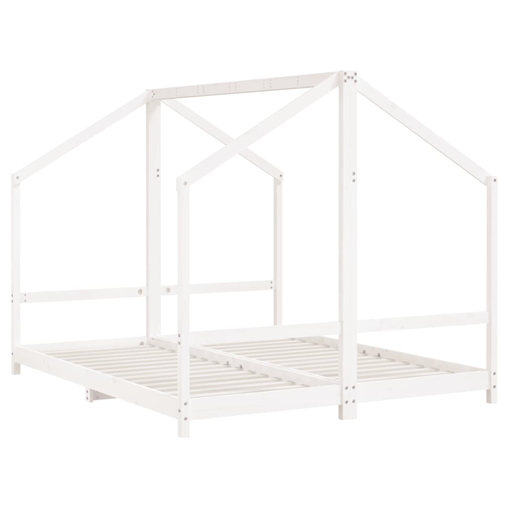 2x white child bed frame (80x200) CM Solid pine wood