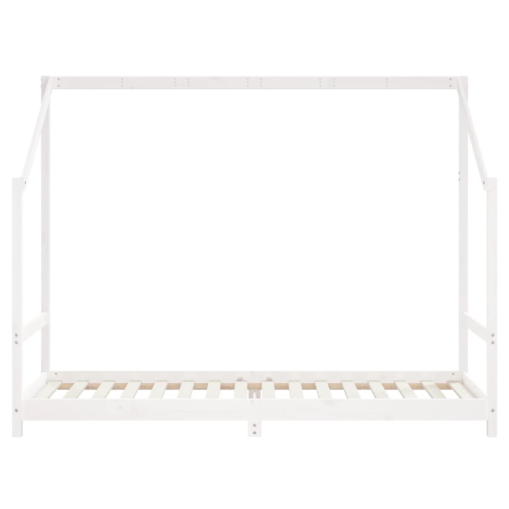 Cadre de lit d'enfant blanc 2x(80x200) cm bois de pin massif