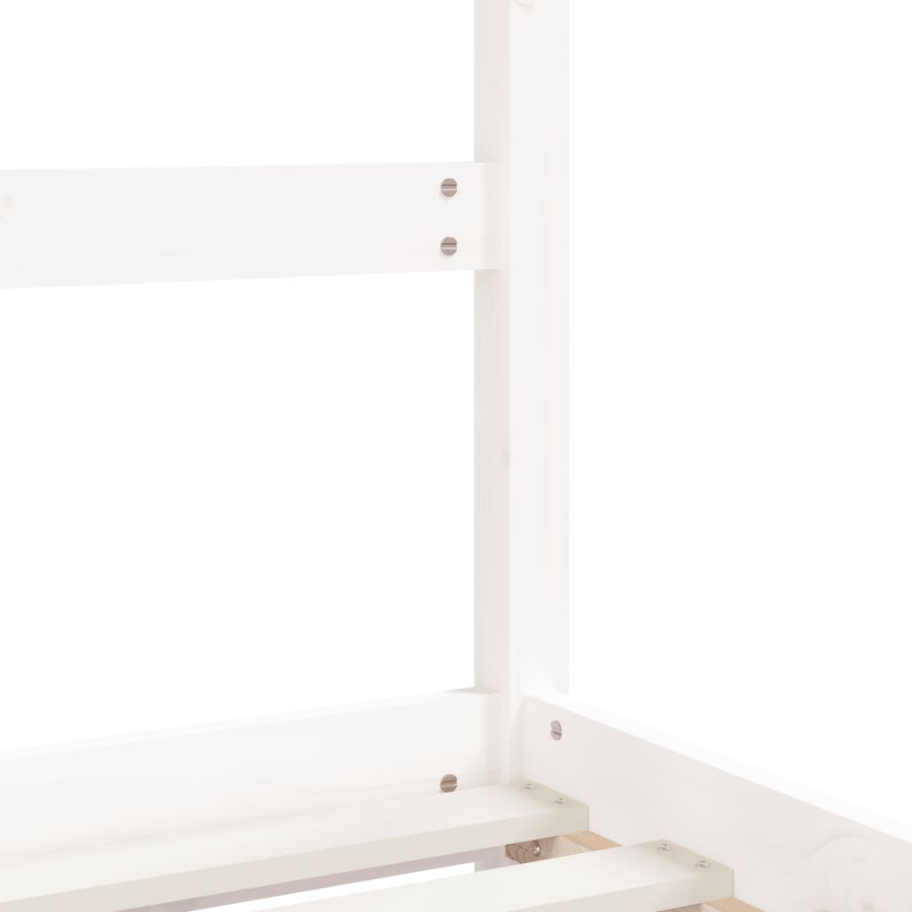 2x weißes Kinderbettrahmen (80x200) cm Festkieferholz