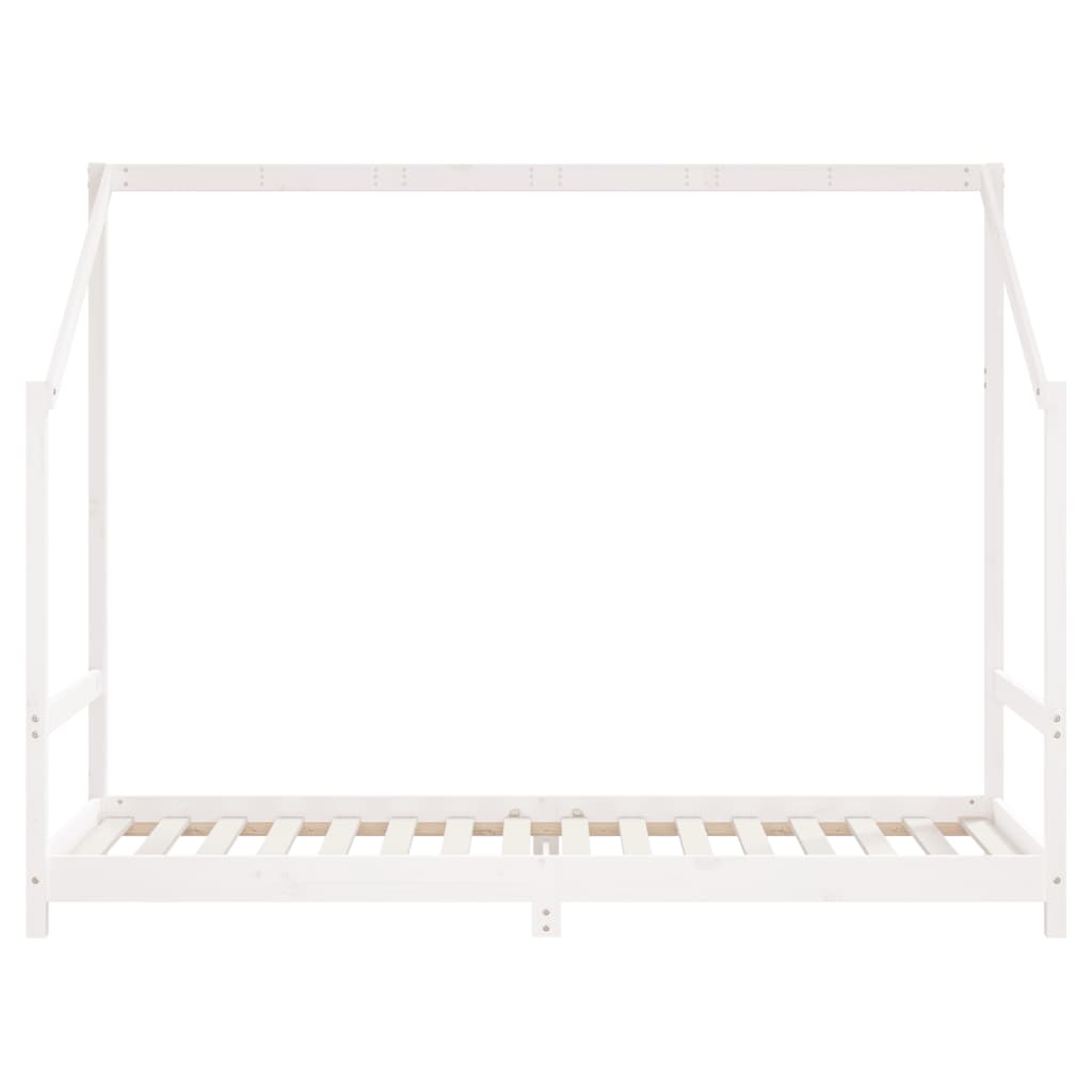 Cadre de lit d'enfant blanc 2x(90x200) cm bois de pin massif