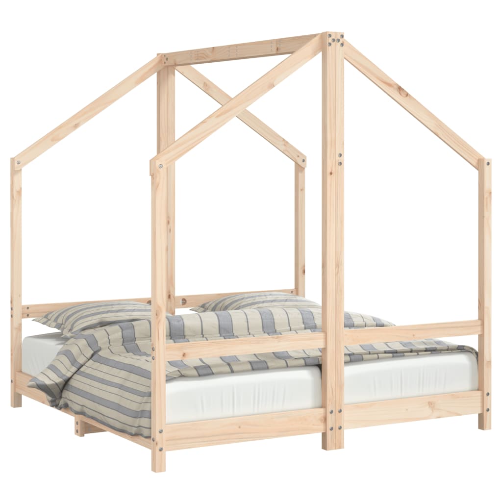 Bed frame for children 2x (70x140) cm solid pine wood