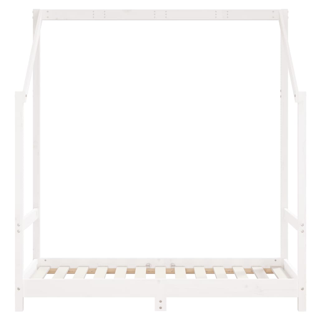 Bed frame for white children 2x (70x140) cm solid pine wood