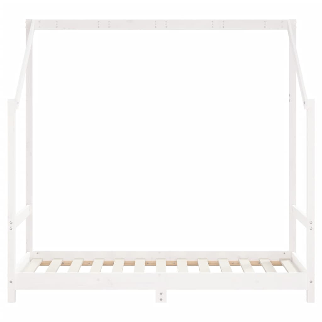 Bettrahmen für weiße Kinder 2x (80x160) cm Festkieferholz