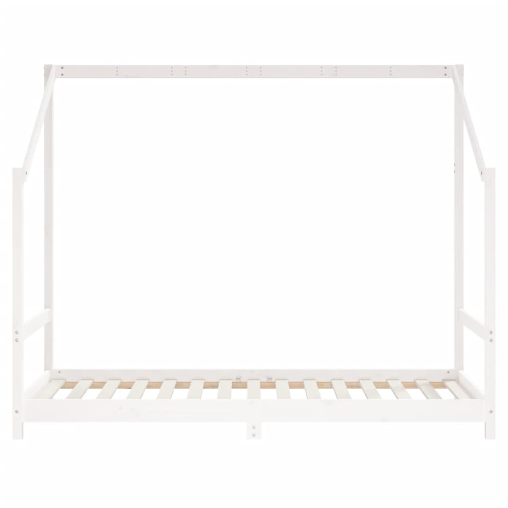 2x cornice bianca per bambini (90x190) cm in legno di pino solido