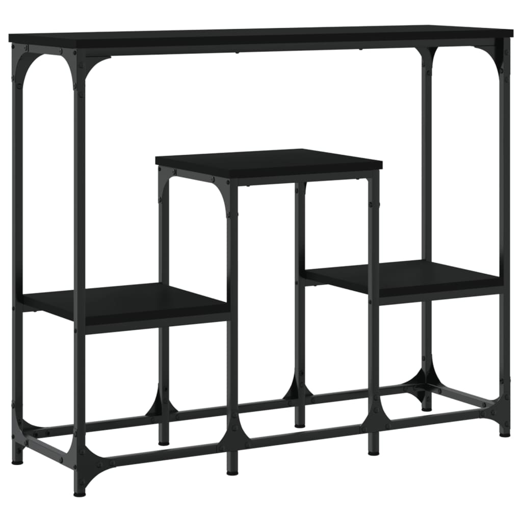 Black console table 89.5x28x76 cm engineering wood