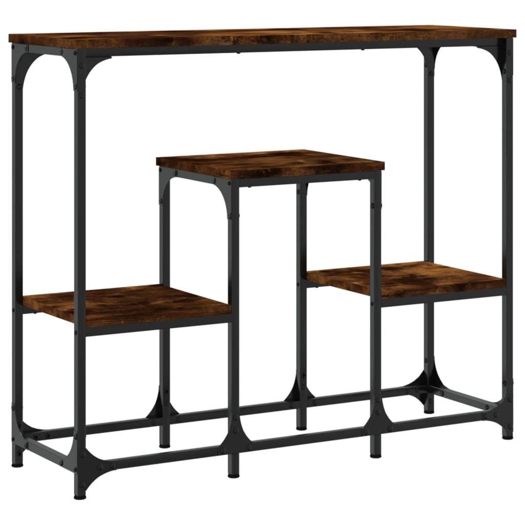 Smoked oak console table 89.5x28x76 cm engineering wood