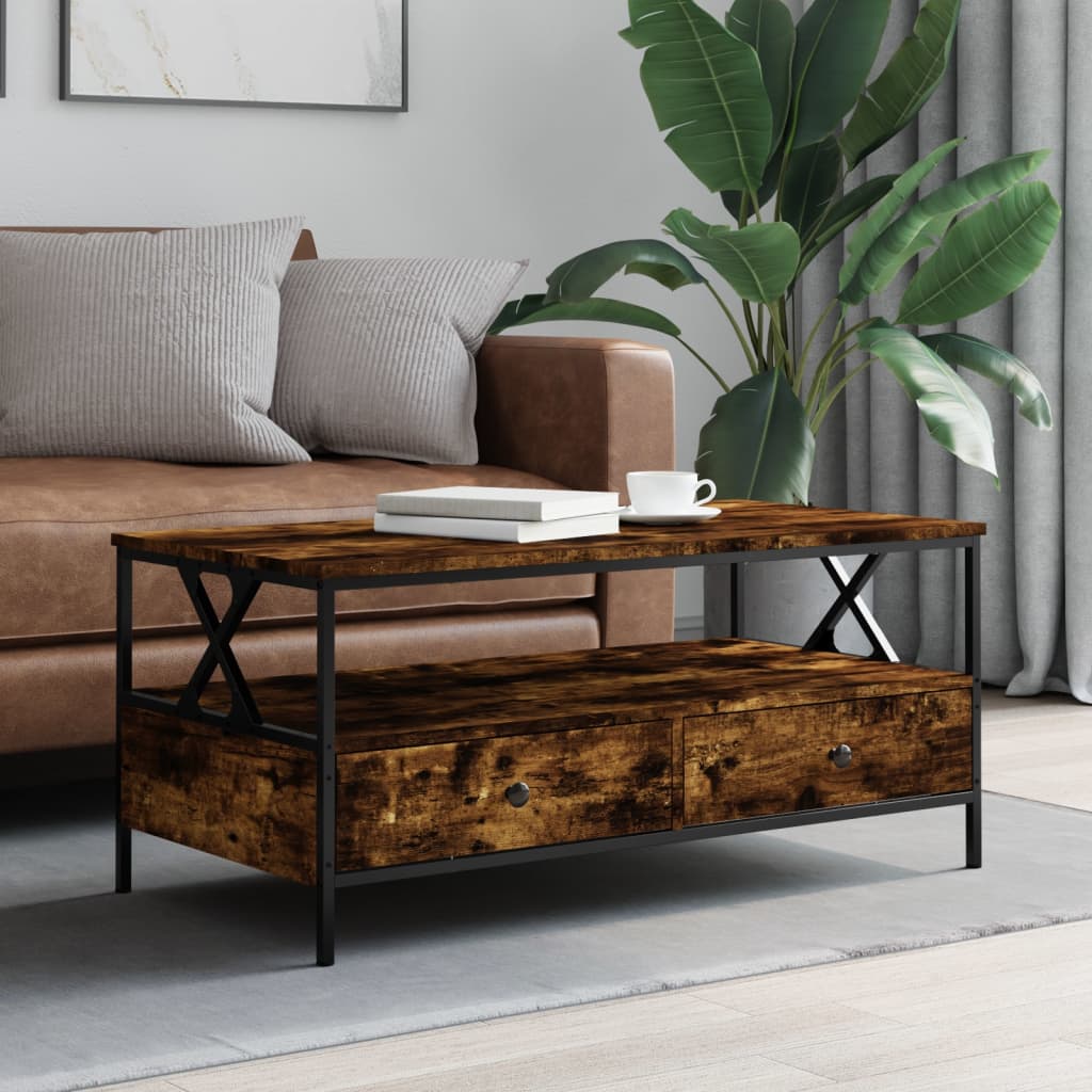 Tavolino in quercia affumicata 100x51x45 cm ingegneria