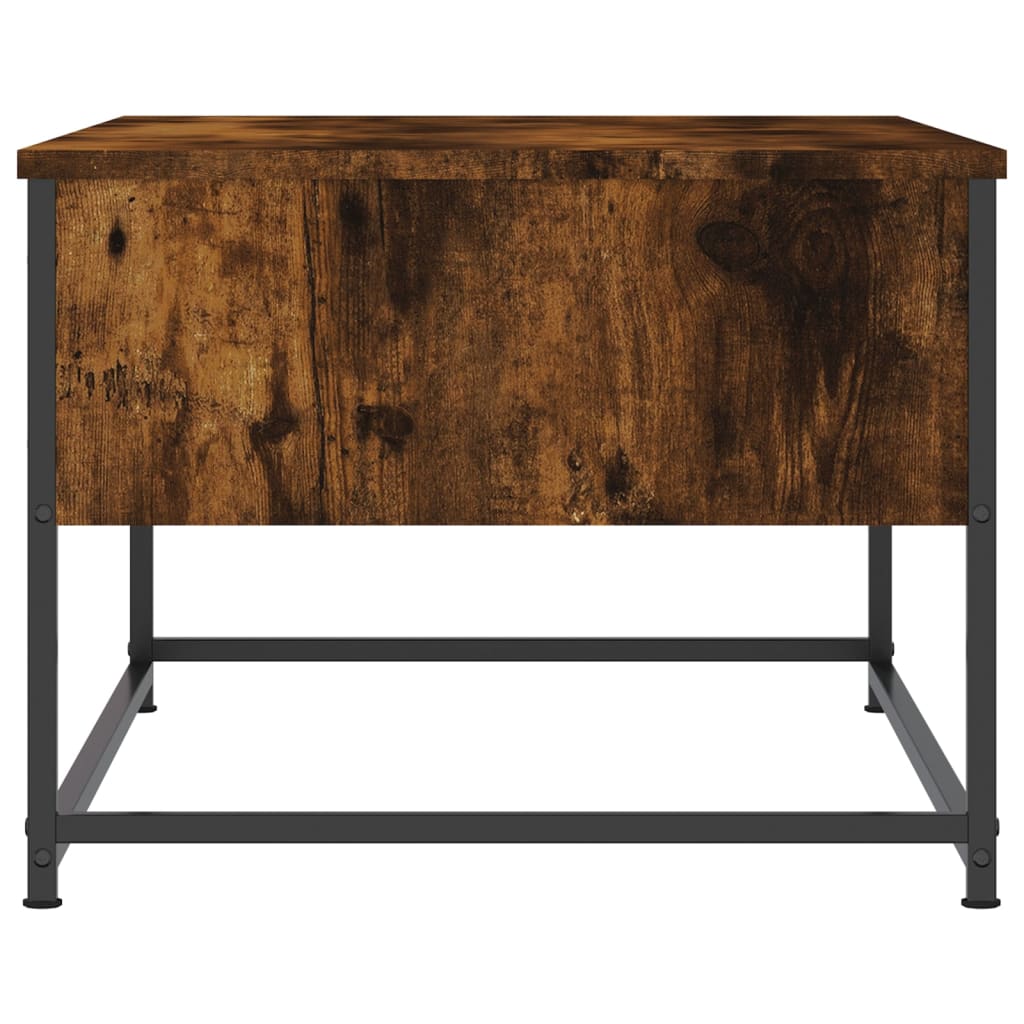 Tavolino in quercia affumicata 100x51x40 cm in legno di ingegneria