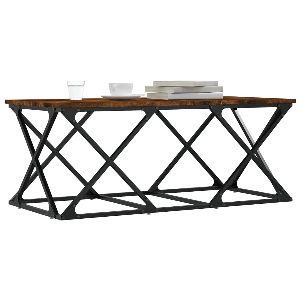 Smoked oak coffee table 100x49x40 cm engineering wood