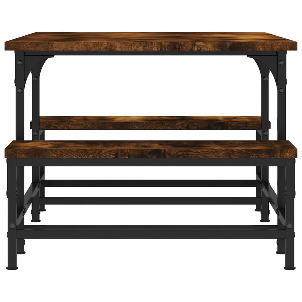 Tavolino in quercia affumicata 100x50.5x40 cm in legno di ingegneria