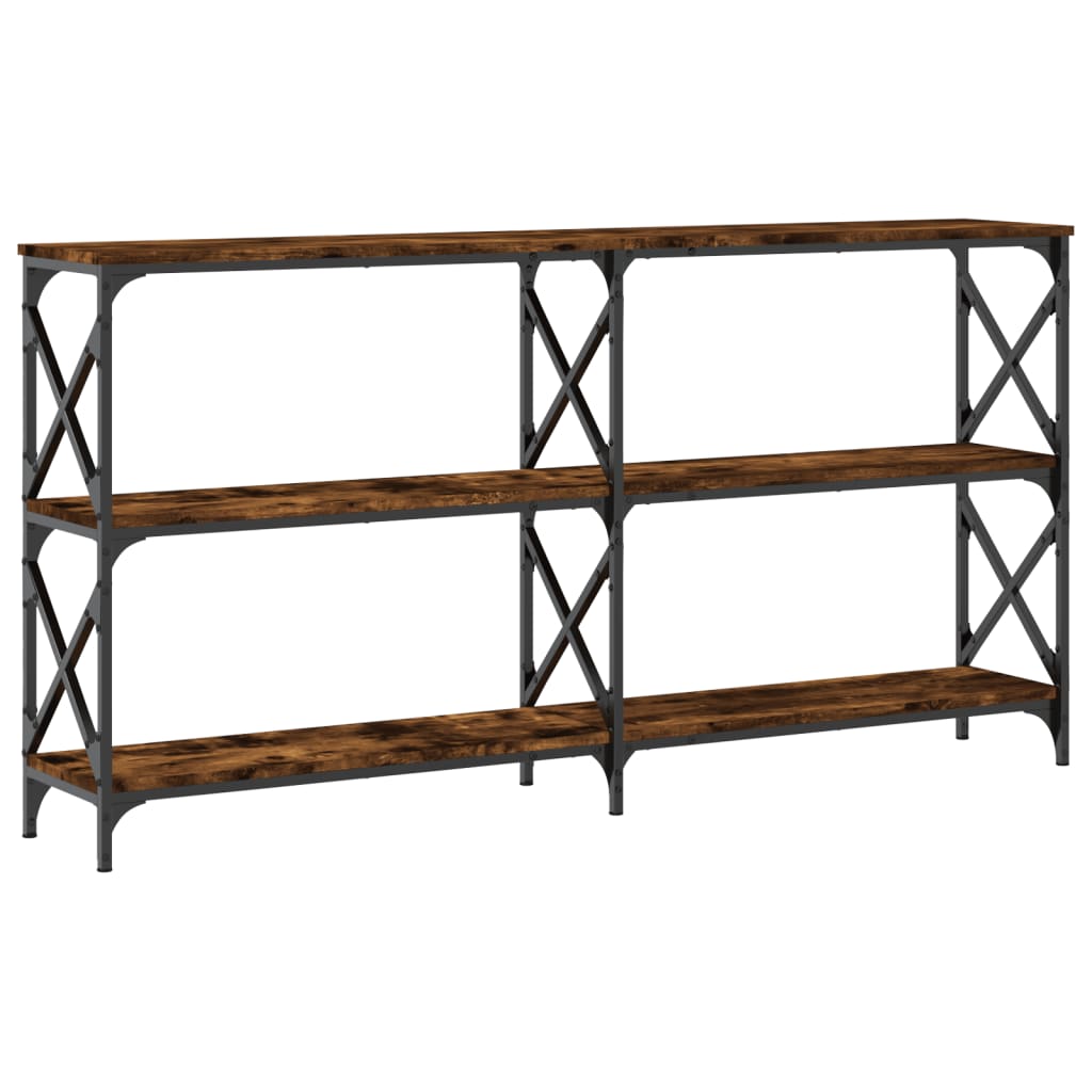 Smoked oak console table 156x28x80.5 cm engineering wood