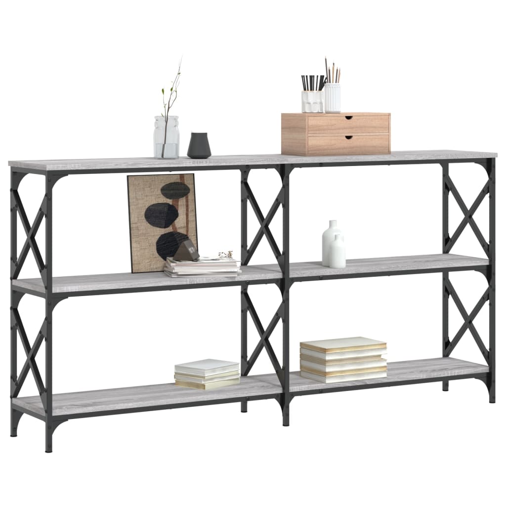Sonoma gray console table 156x28x80.5 cm engineering wood