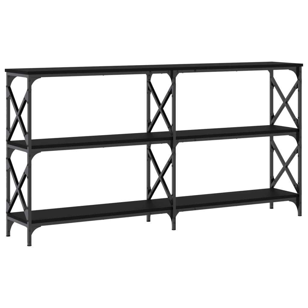 Table console noir 200x28x80,5 cm bois d'ingénierie