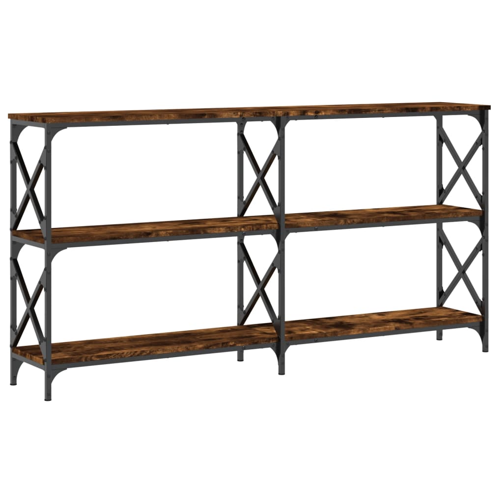 Smoked oak console table 200x28x80.5 cm engineering wood