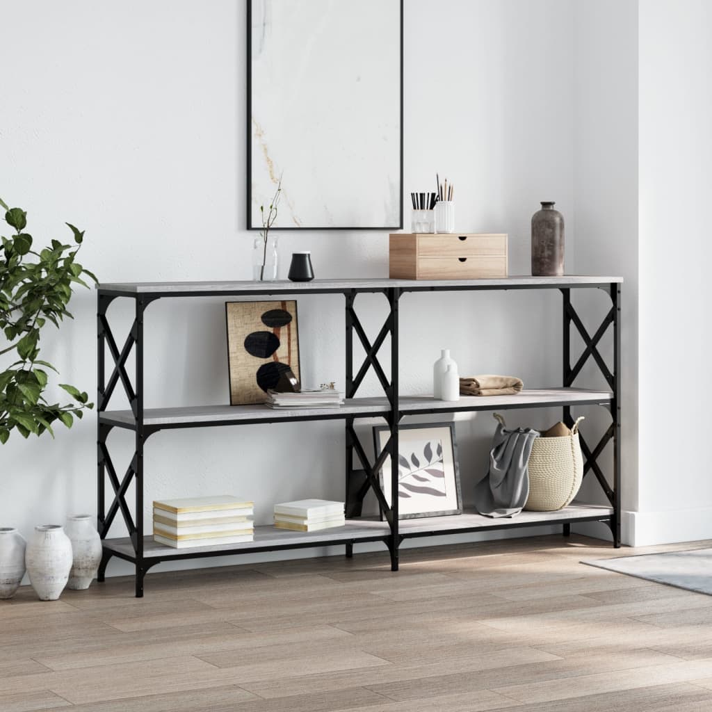 Sonoma gray console table 200x28x80.5 cm engineering wood