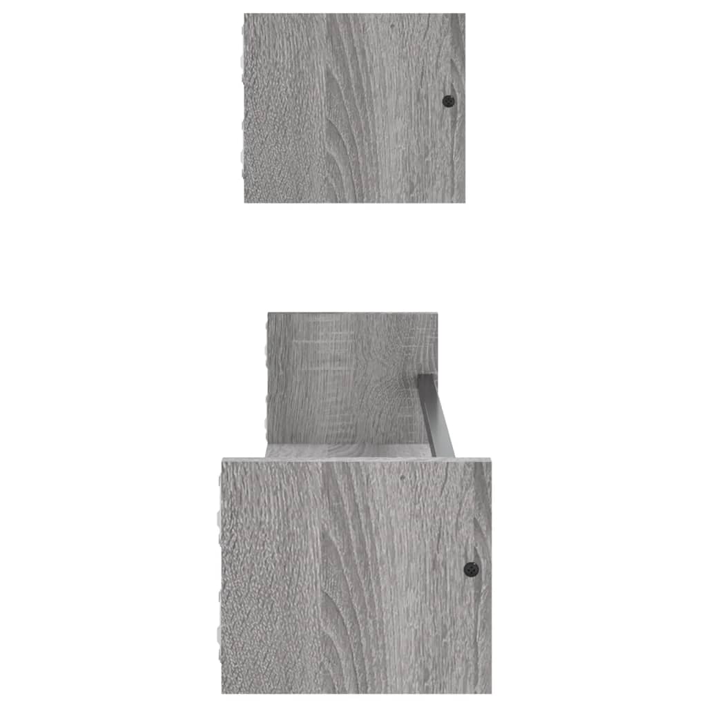 Scaffali a parete con barre 2 pezzi Sonoma Grey 80x16x14 cm