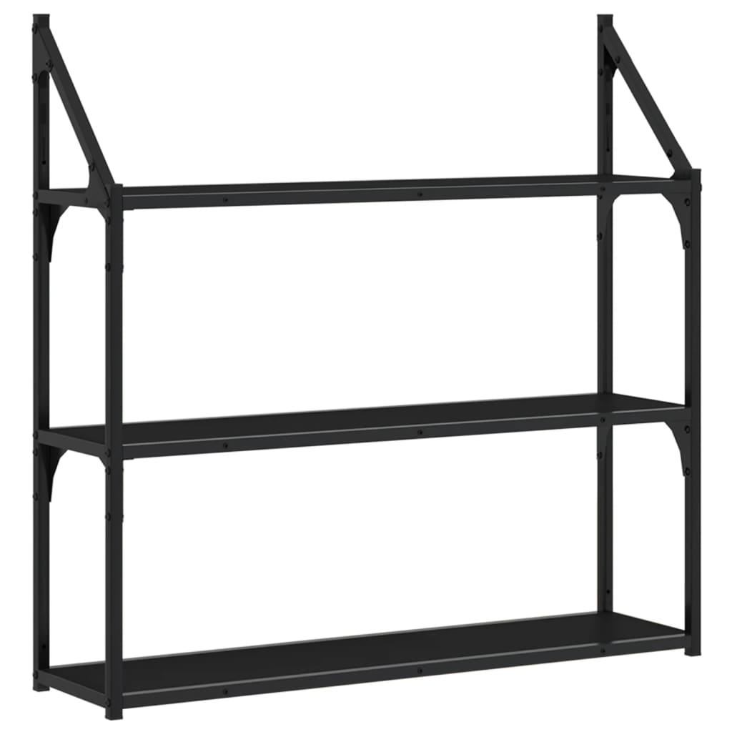 Wall shelf 3 black levels 80x21x78.5 cm Engineering wood