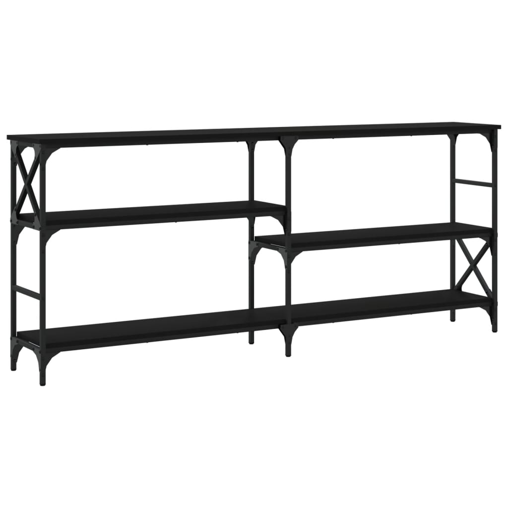 Black console table 180x29x76.5 cm engineering wood