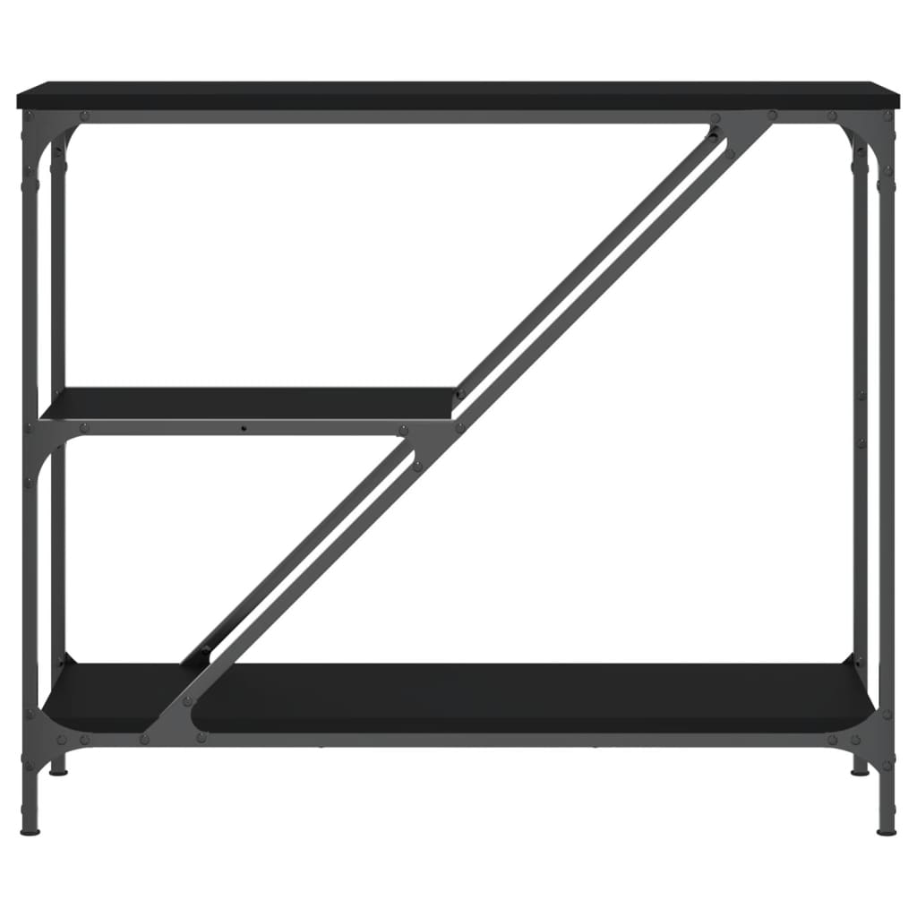 Black console table 88.5x30x75 cm engineering wood