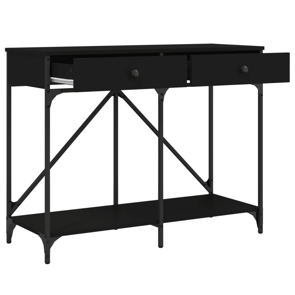 Black console table 100x39x78.5 cm engineering wood