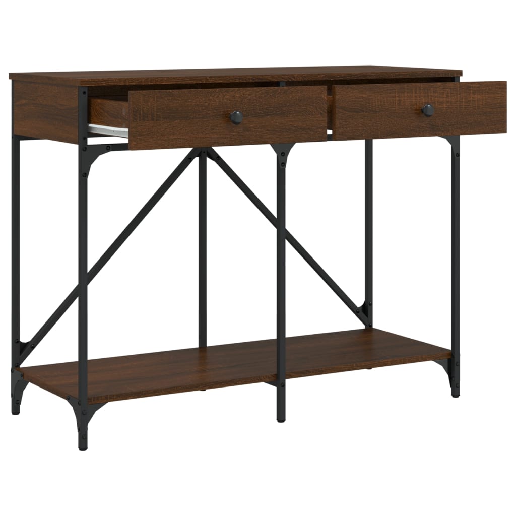 Table console brown oak 100x39x78.5 cm Engineering wood