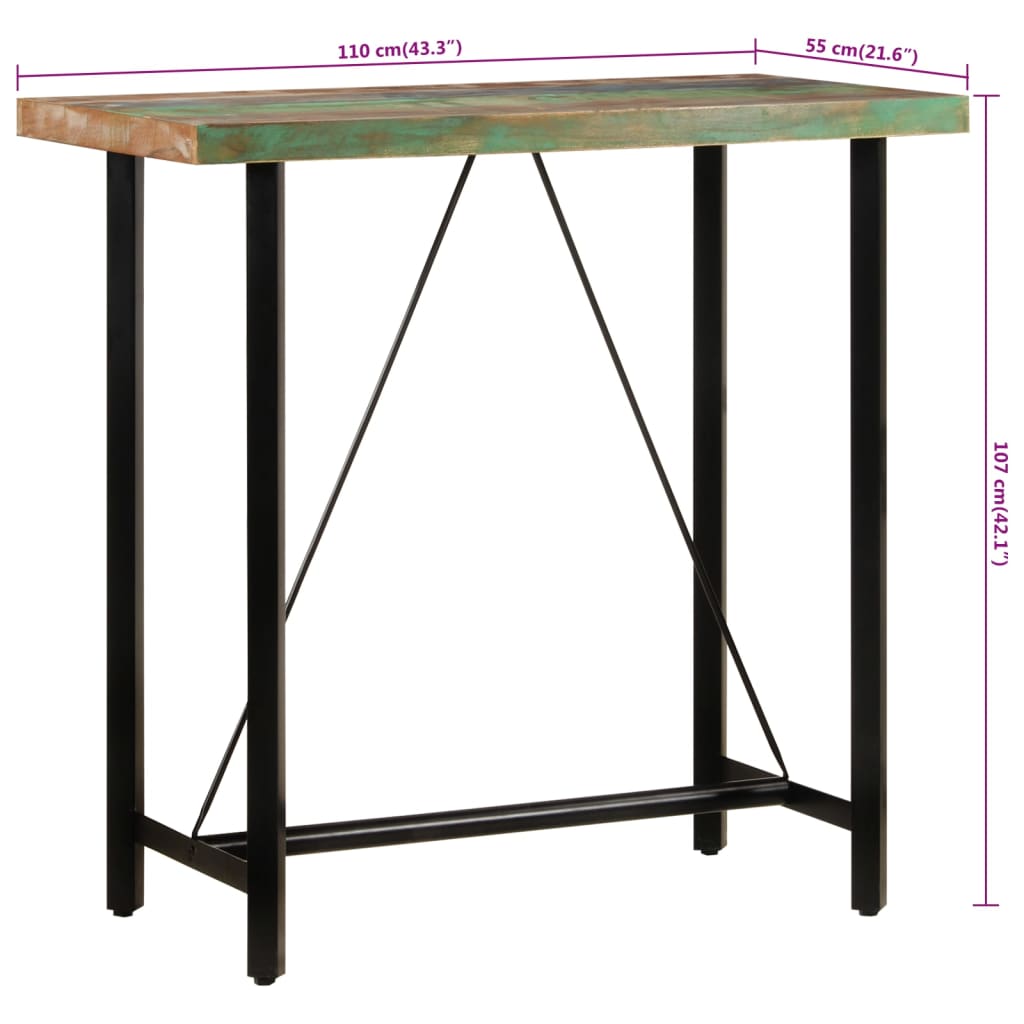 Balken Tabelle 110x55x107 cm feste Erholung und Eisenholz