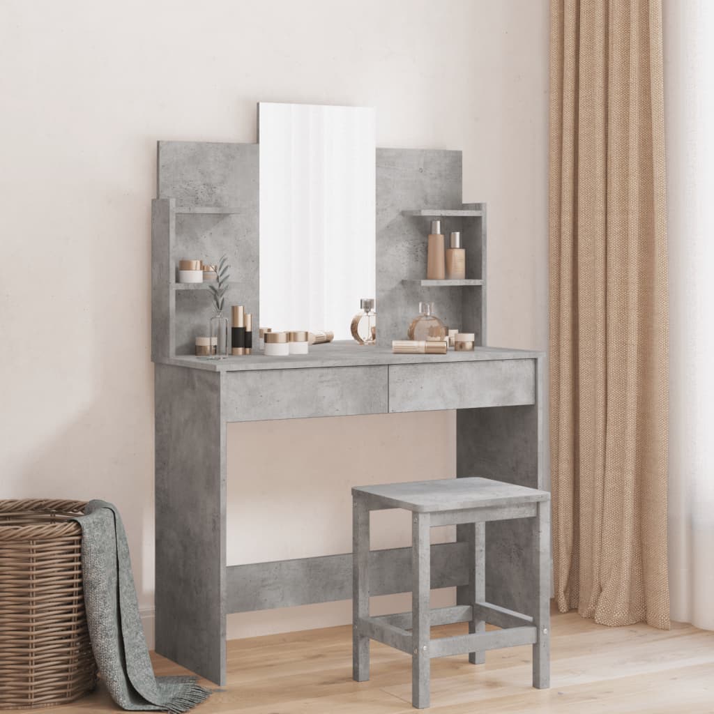 Hairdressing with gray concrete mirror 96x39x142 cm