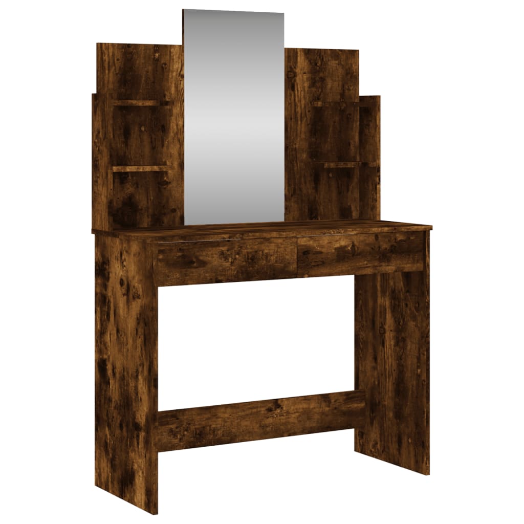 Dimpler with smoked oak mirror 96x39x142 cm