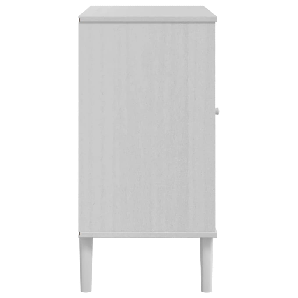 Credenza SENJA effetto rattan bianco 80x40x80 cm in legno di pino massiccio