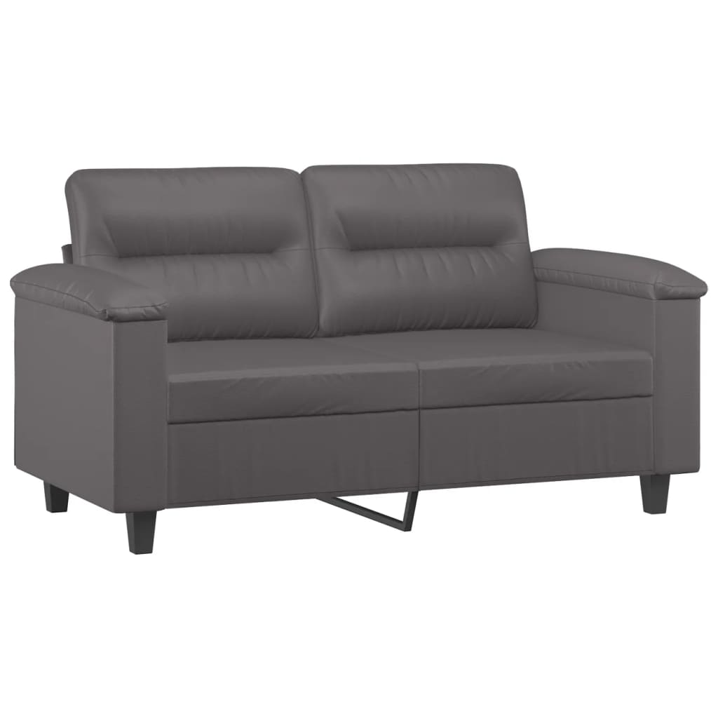 2 -seater gray sofa 120 cm imitation leather