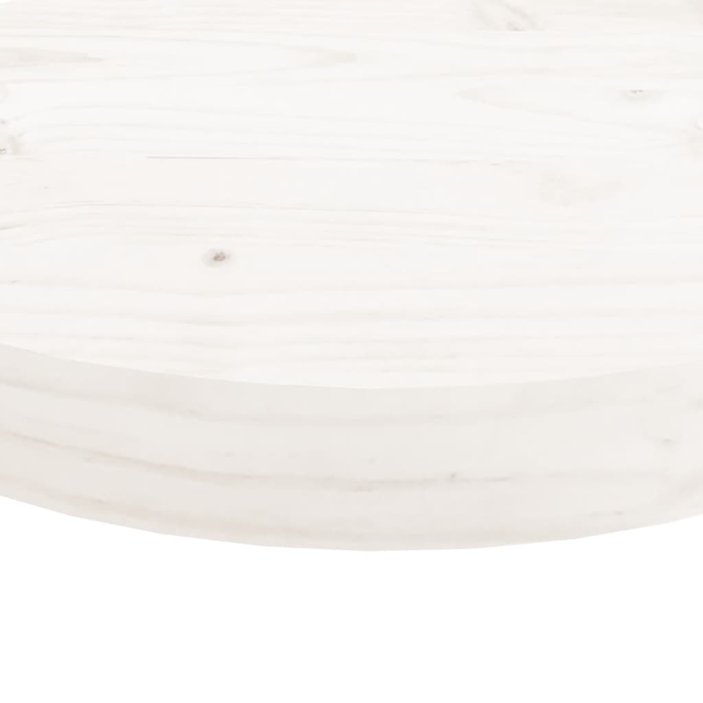 Dessus de table rond blanc Ø40x3 cm bois de pin massif
