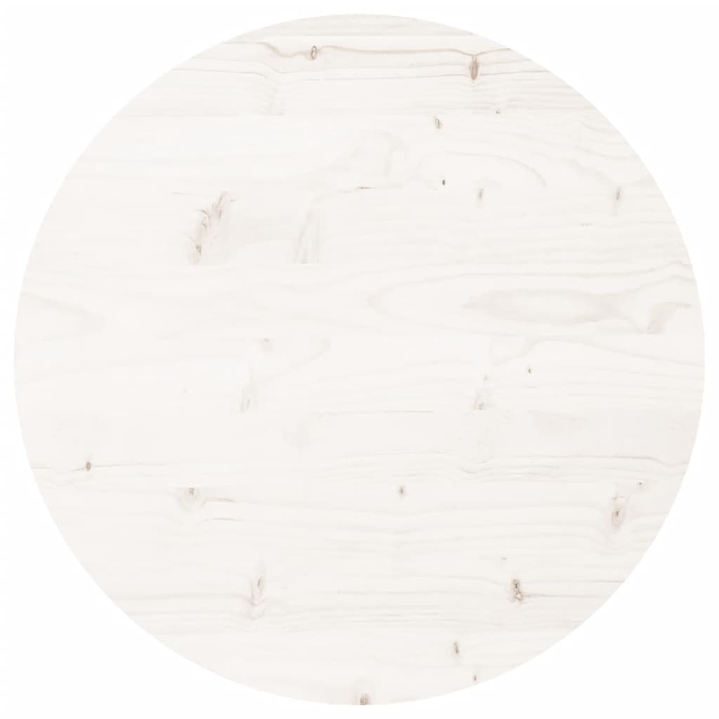 Weißer runder Tischplatte Ø50x3 cm Festkieferholz
