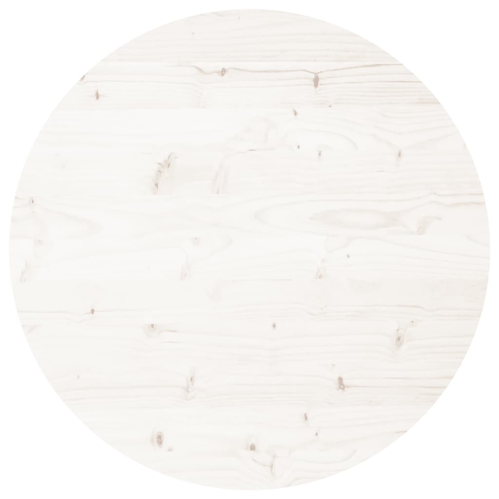Weißer runder Tischplatte Ø60x3 cm Festkieferholz
