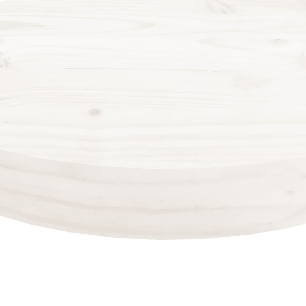 Dessus de table rond blanc Ø60x3 cm bois de pin massif