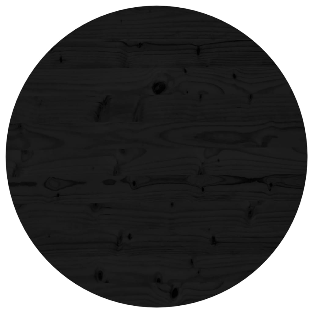 Tavolo rotondo nero Top Ø60x3 cm in legno di pino solido