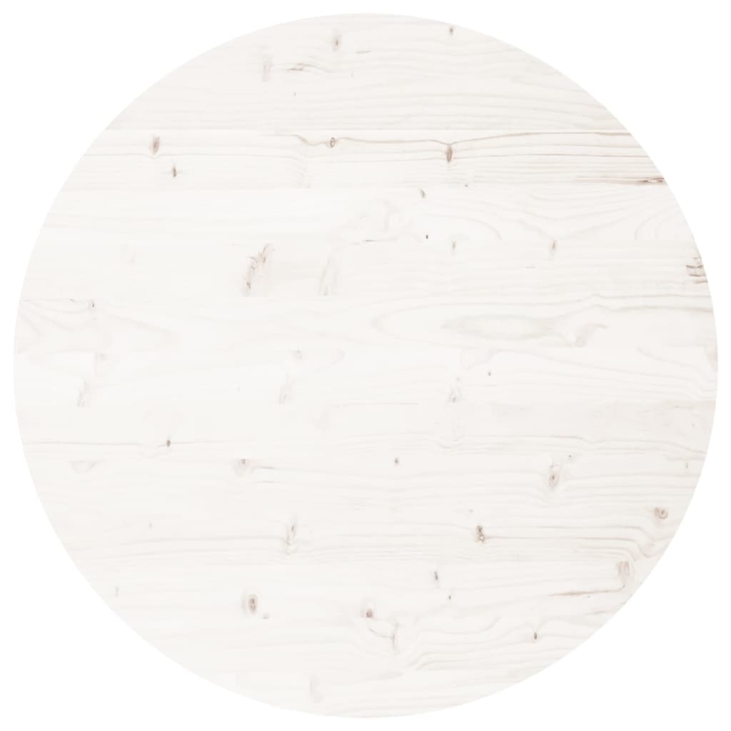 Weißer runder Tischplatte Ø70x3 cm Festkieferholz