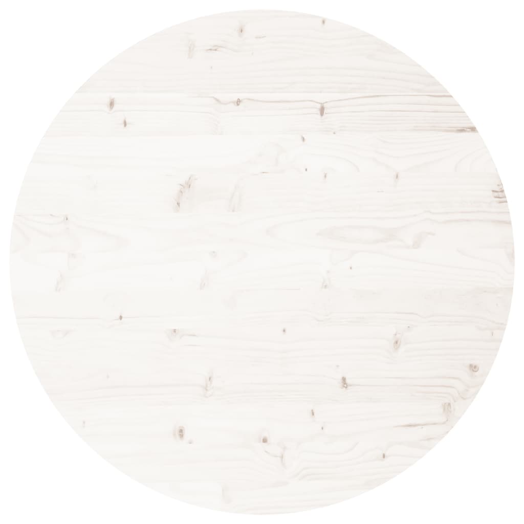 Dessus de table rond blanc Ø80x3 cm bois de pin massif
