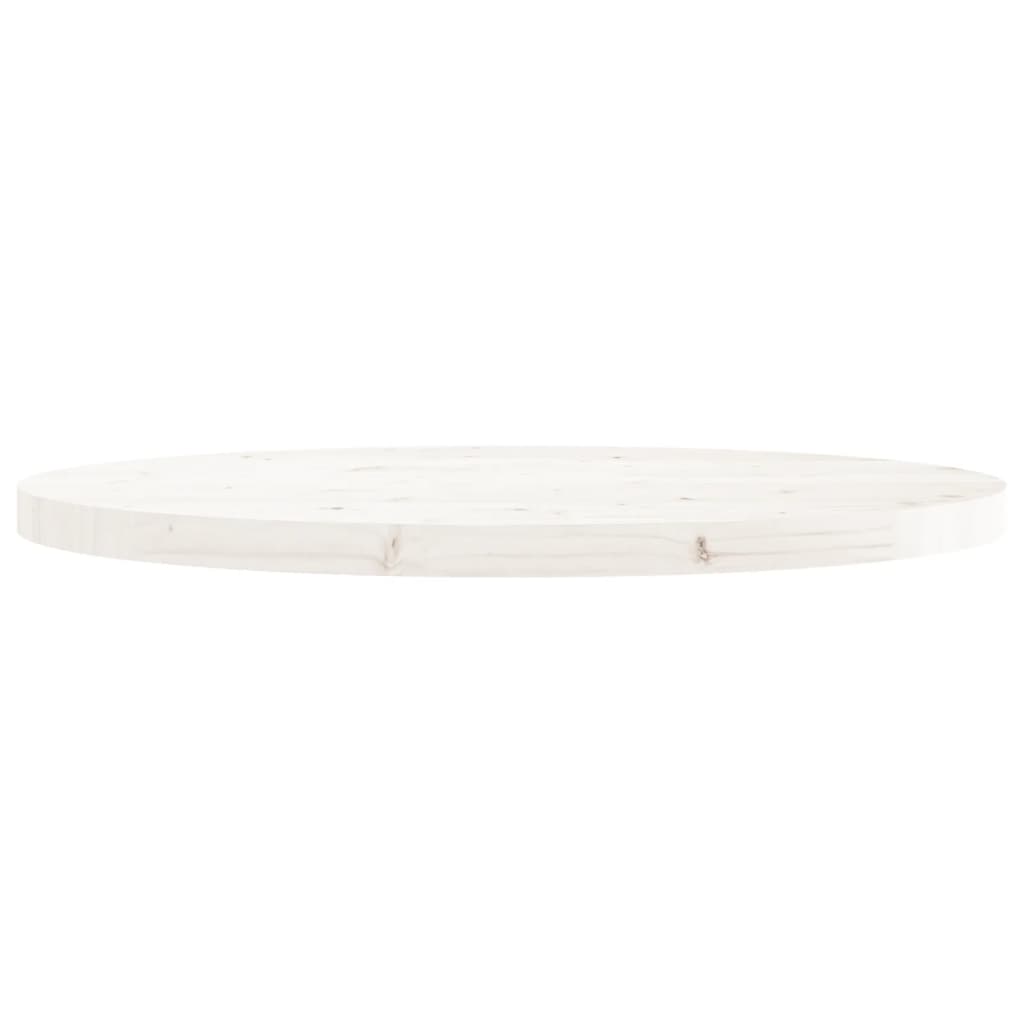 Weißer runder Tischplatte Ø80x3 cm Festkieferholz