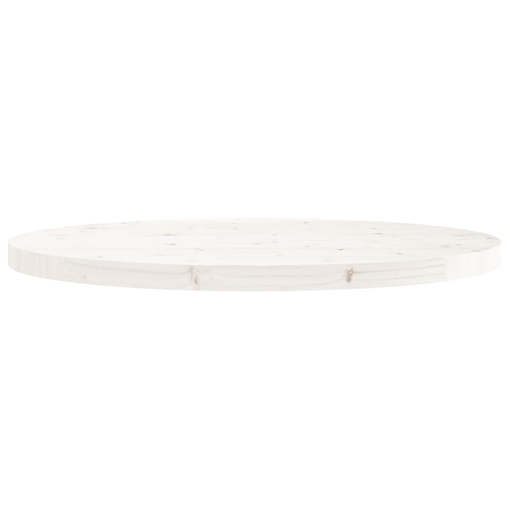 Dessus de table rond blanc Ø80x3 cm bois de pin massif