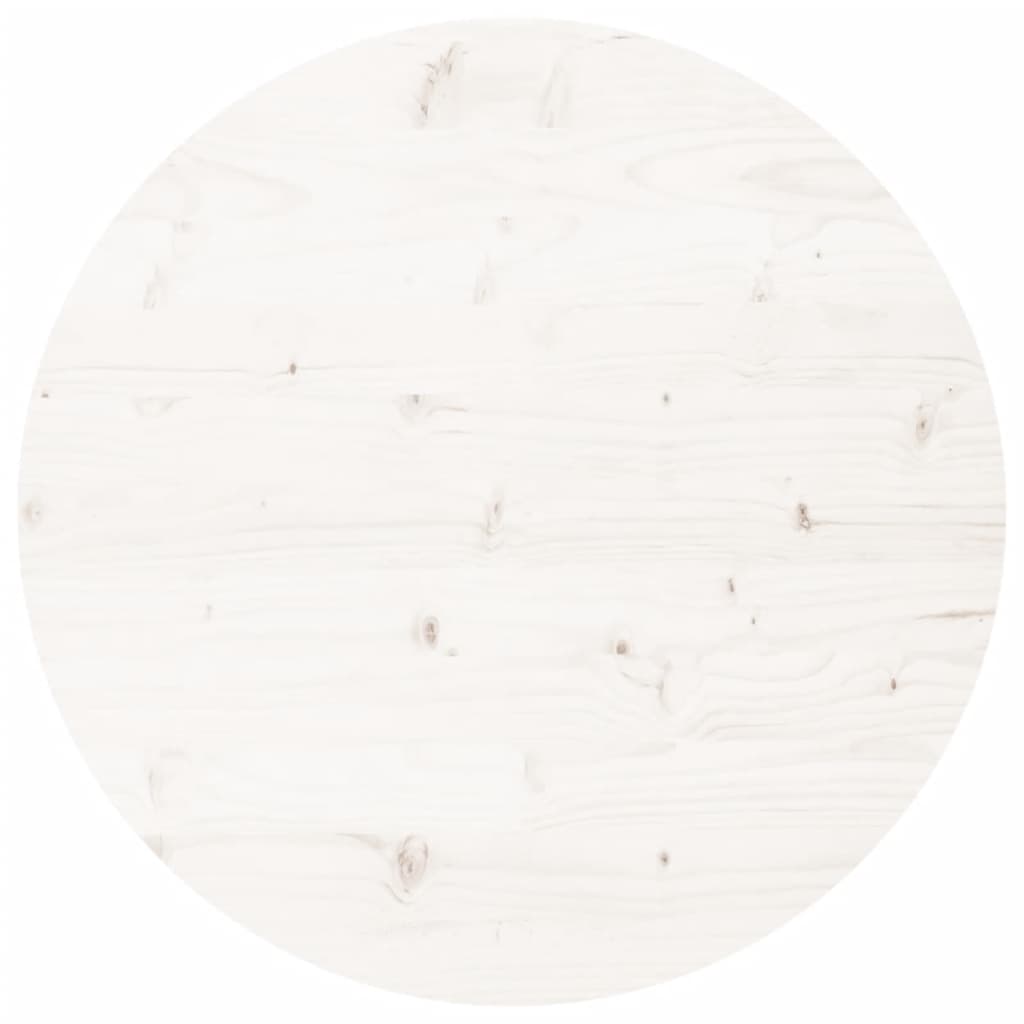 Weißer rundes Tischplatte Ø90x3 cm Festkieferholz