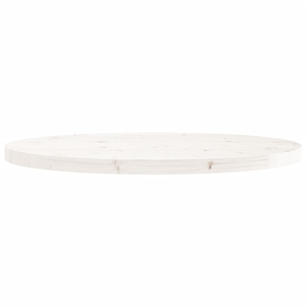 Weißer rundes Tischplatte Ø90x3 cm Festkieferholz