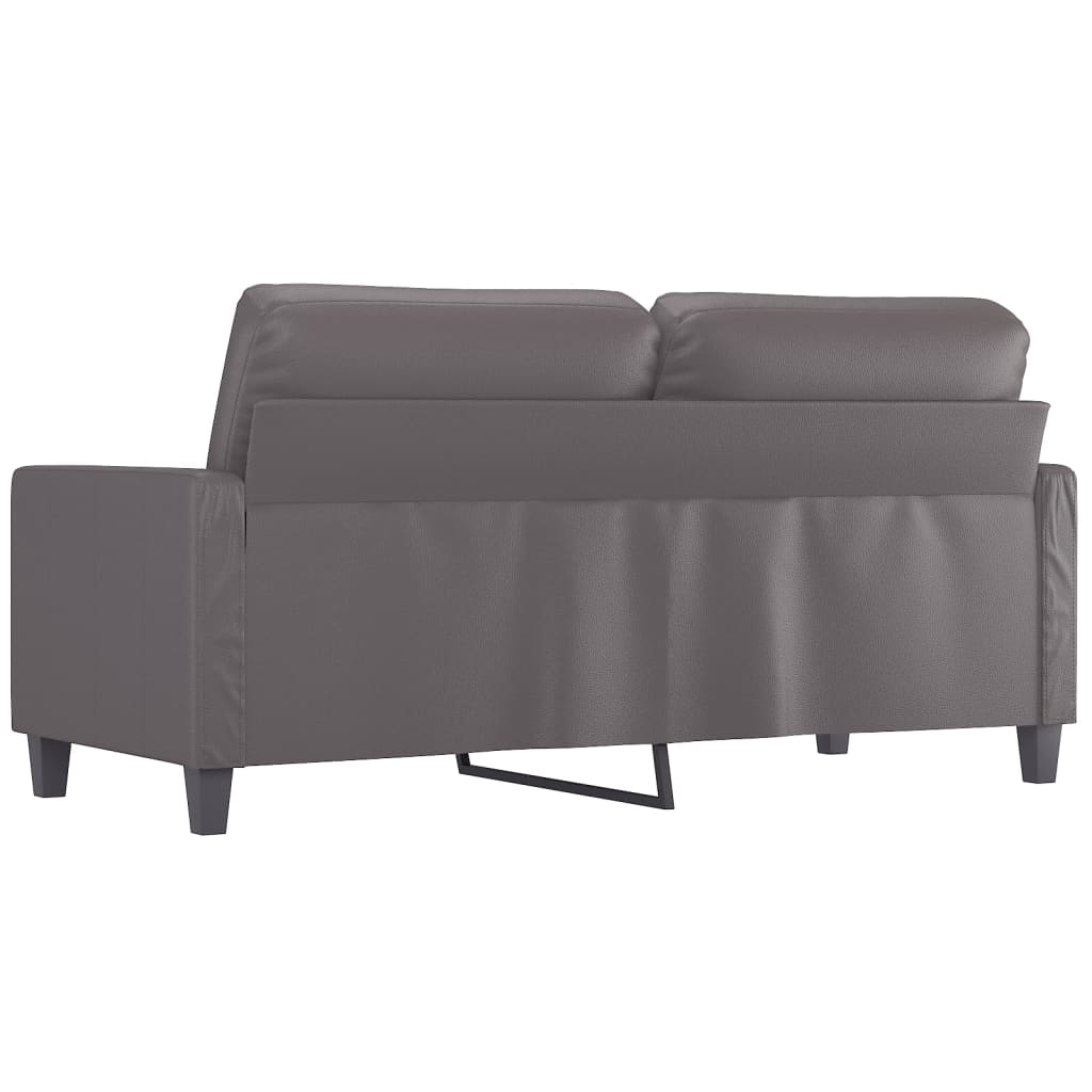 2 -seater gray 140 cm imitation leather sofa