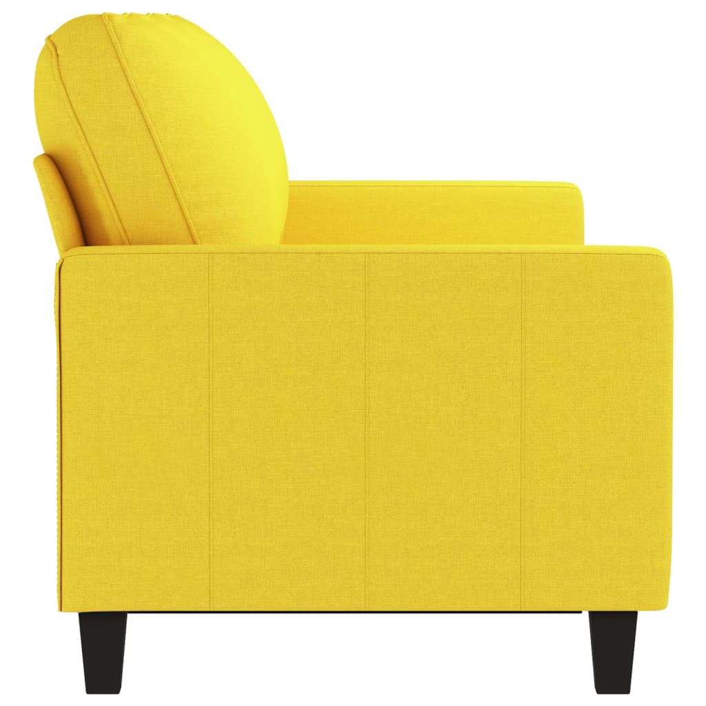 Sofa with 3 light yellow places 180 cm fabric