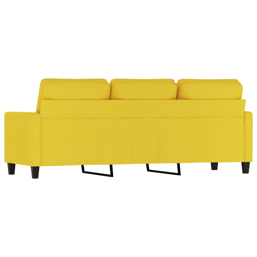 Sofa with 3 light yellow places 180 cm fabric