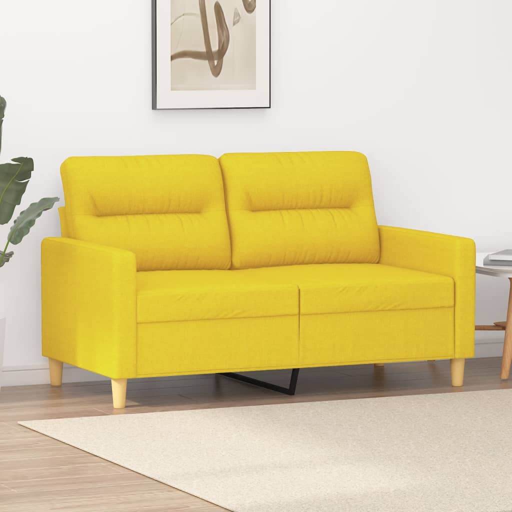Sofa with 2 light yellow squares 120 cm fabric