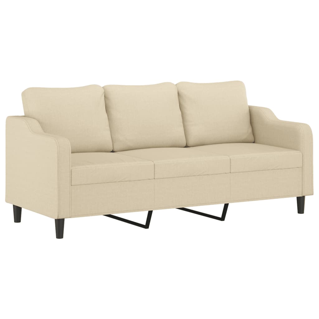 3 -seater sofa cream 180 cm fabric