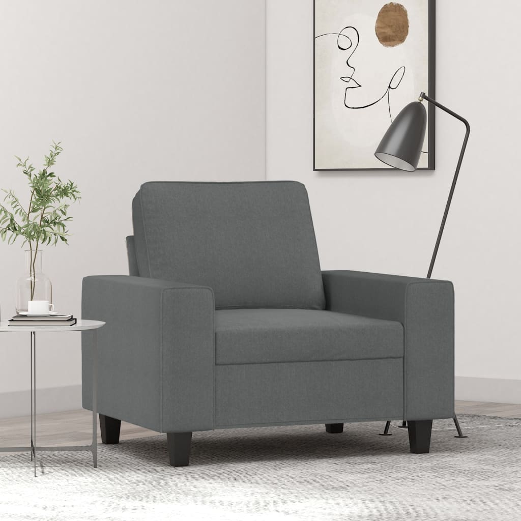 Dark gray armchair 60 cm fabric