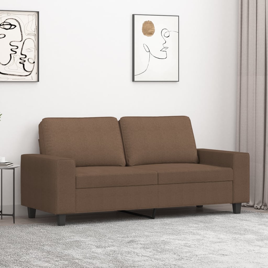 2 -seater sofa brown 140 cm fabric