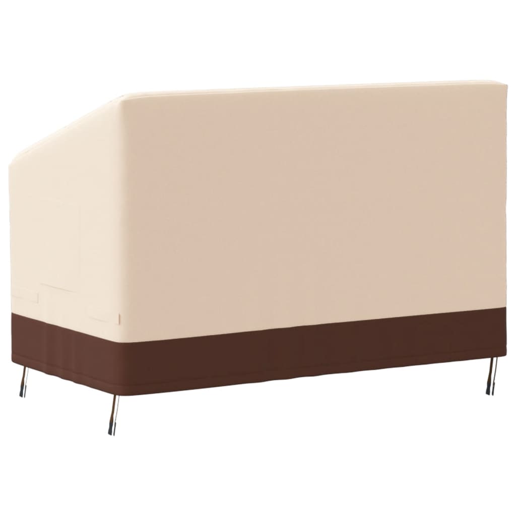2 -seater beige bench cover 132x71x56/81 cm oxford 600d