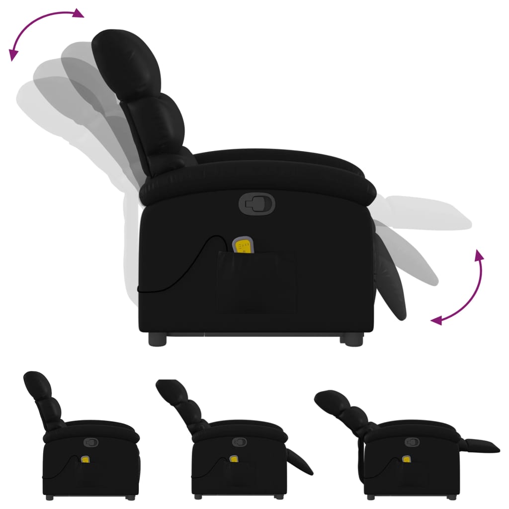 Terminating black massage armchair